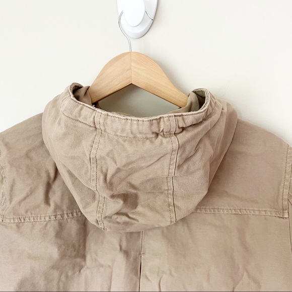 Levi's Hooded Crop Preppy Field Utility Cotton Jacket Khaki XL NWT - Picture 11 of 13